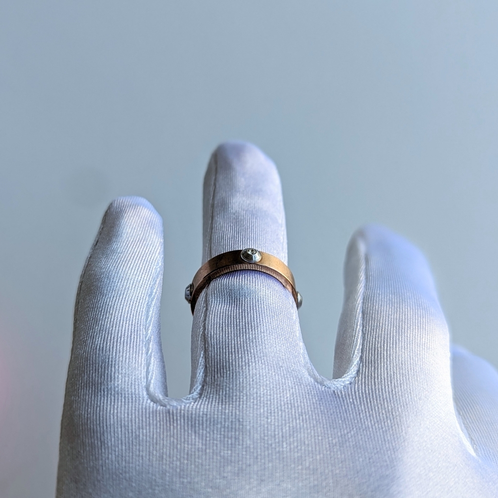 Signed Henri Bendel Stackable Rose Gold With Silv… - image 2